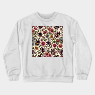 Vintage Flowers and Bumblebees Crewneck Sweatshirt